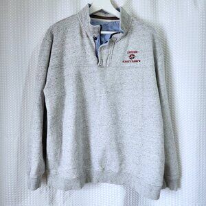 Cape Cod Compass Logo Men's 1/4 Zip Pullover Sweatshirt Size XL Grey Long Sleeve